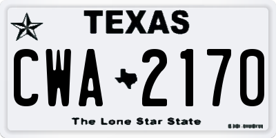 TX license plate CWA2170