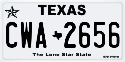TX license plate CWA2656