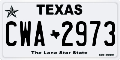 TX license plate CWA2973