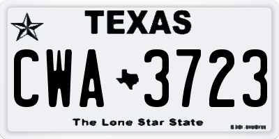 TX license plate CWA3723