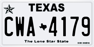 TX license plate CWA4179