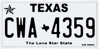TX license plate CWA4359
