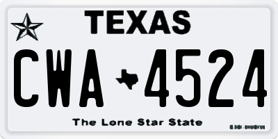 TX license plate CWA4524