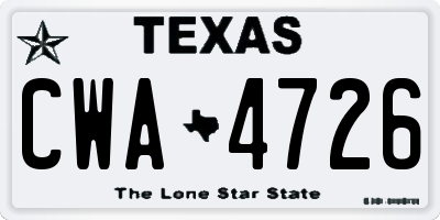 TX license plate CWA4726