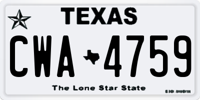 TX license plate CWA4759