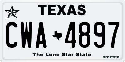 TX license plate CWA4897