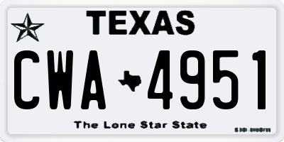 TX license plate CWA4951