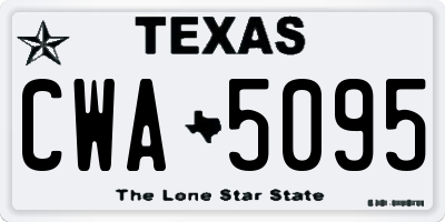 TX license plate CWA5095