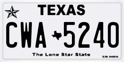 TX license plate CWA5240