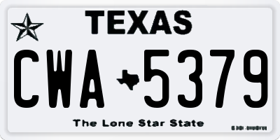 TX license plate CWA5379