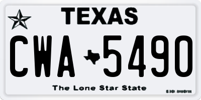 TX license plate CWA5490