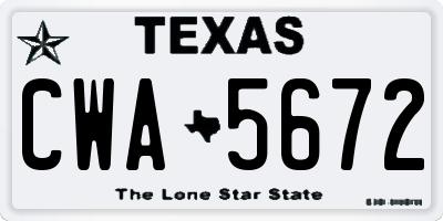 TX license plate CWA5672