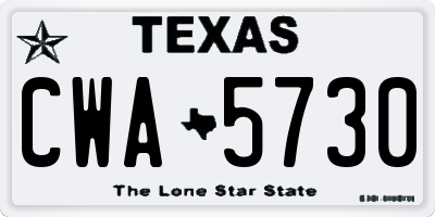 TX license plate CWA5730