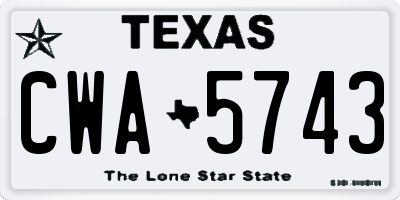 TX license plate CWA5743