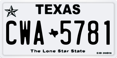 TX license plate CWA5781