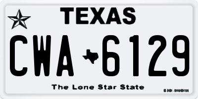 TX license plate CWA6129