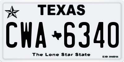 TX license plate CWA6340
