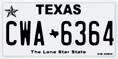 TX license plate CWA6364