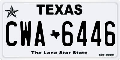 TX license plate CWA6446