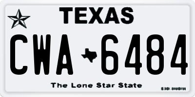 TX license plate CWA6484