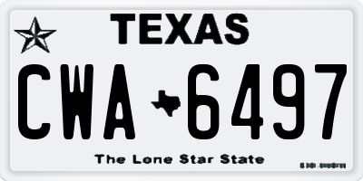 TX license plate CWA6497