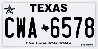 TX license plate CWA6578