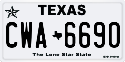 TX license plate CWA6690