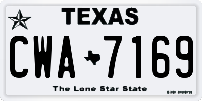 TX license plate CWA7169