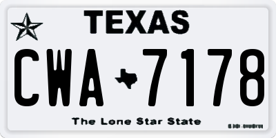 TX license plate CWA7178