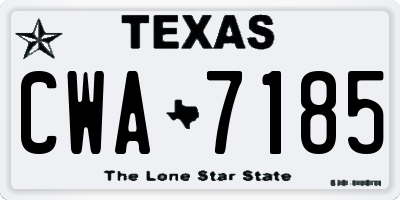 TX license plate CWA7185