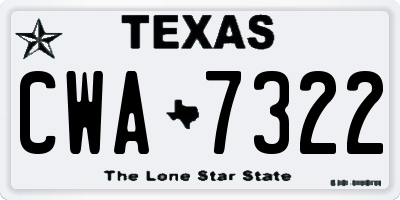 TX license plate CWA7322