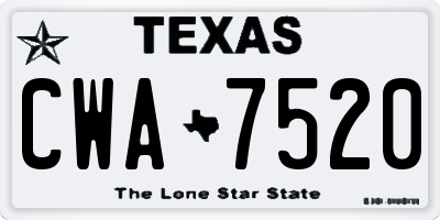TX license plate CWA7520