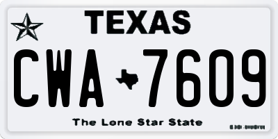 TX license plate CWA7609