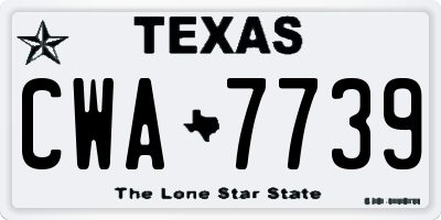 TX license plate CWA7739