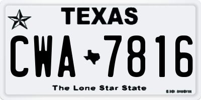 TX license plate CWA7816