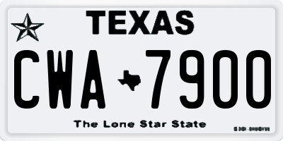 TX license plate CWA7900