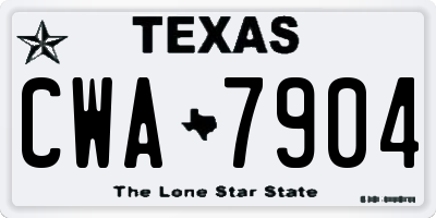 TX license plate CWA7904