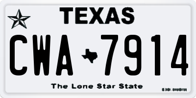 TX license plate CWA7914