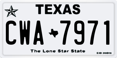 TX license plate CWA7971