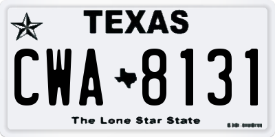 TX license plate CWA8131