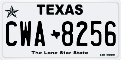 TX license plate CWA8256