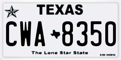 TX license plate CWA8350