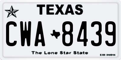 TX license plate CWA8439