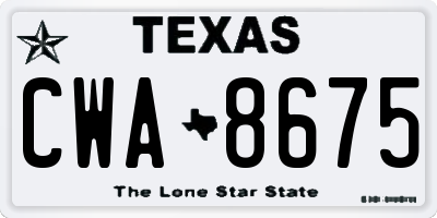 TX license plate CWA8675