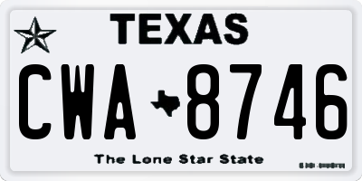 TX license plate CWA8746