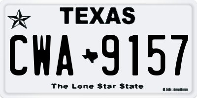 TX license plate CWA9157