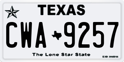 TX license plate CWA9257