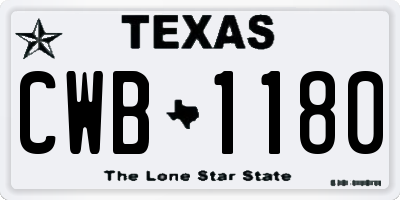 TX license plate CWB1180