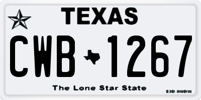 TX license plate CWB1267
