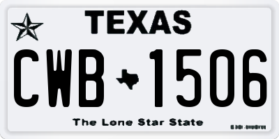 TX license plate CWB1506